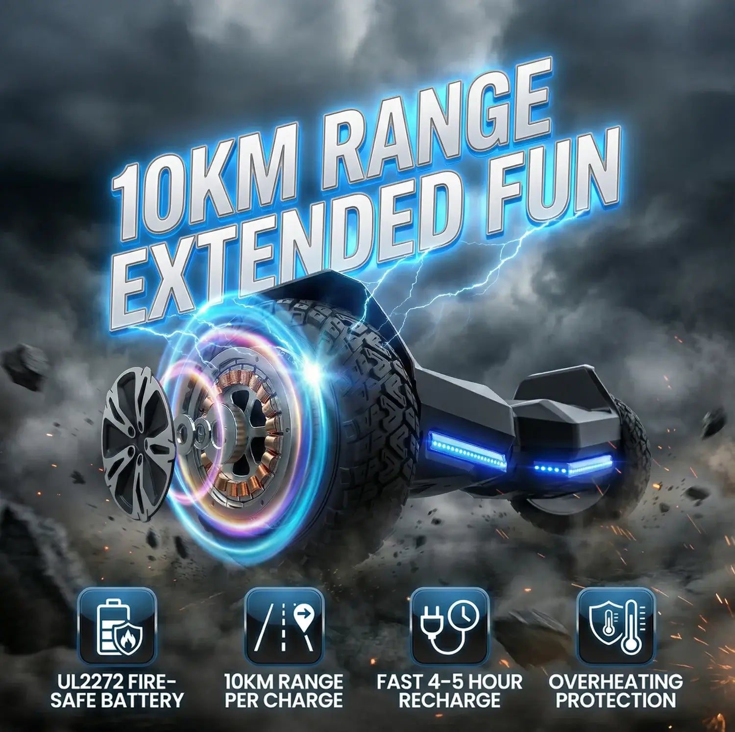 Elektra Off-Road Hoverboard - Built Tough For Outdoor Fun