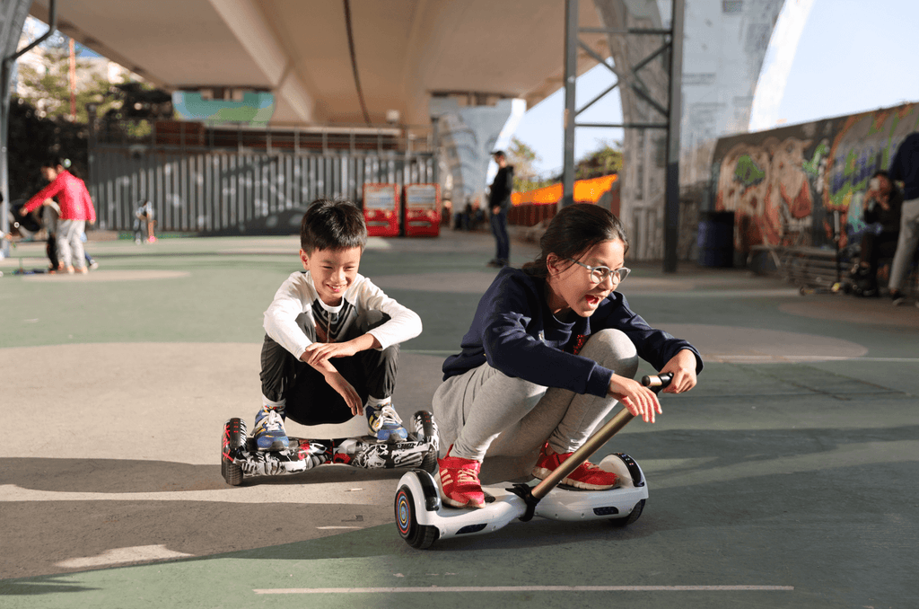 children on hoverboard