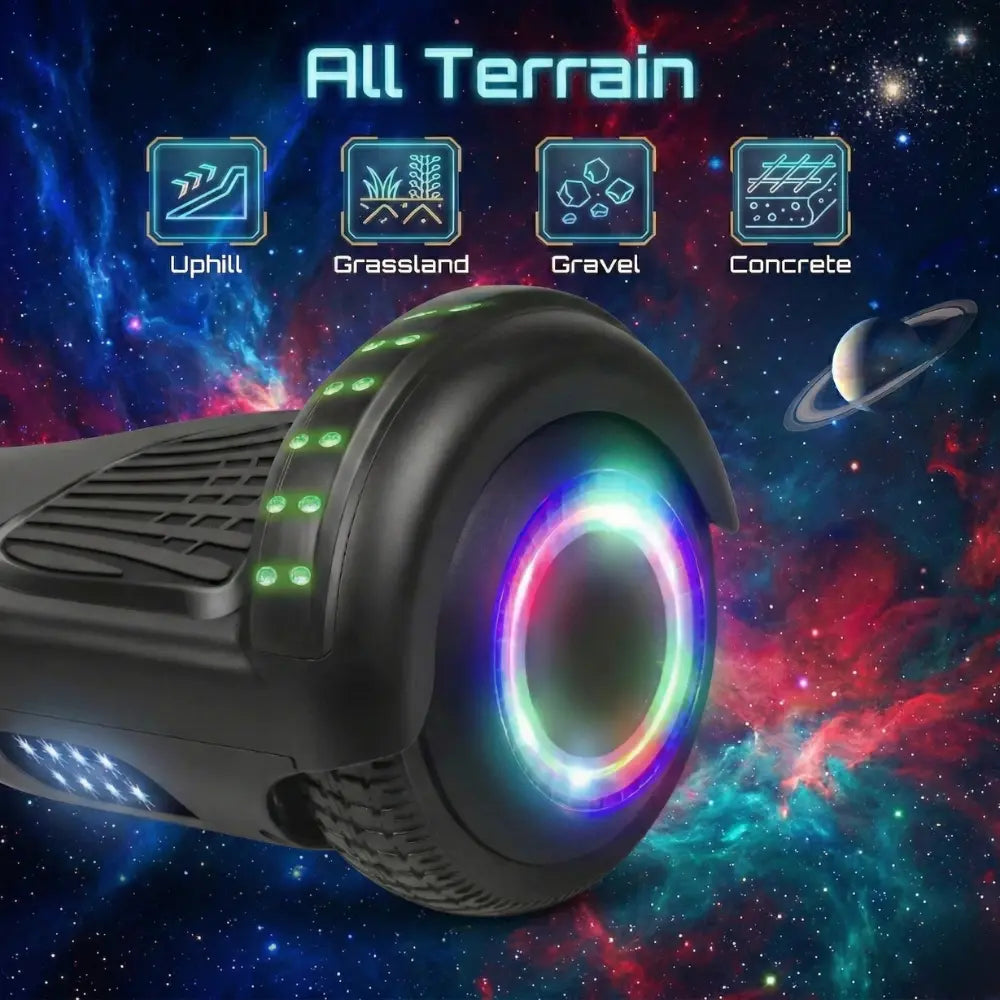 2025 Upgraded Hoverboard for Kids - All Terrain Self Balancing Scooter - UL 2272 Certified - Built In Bluetooth Speaker - Long Lasting Battery