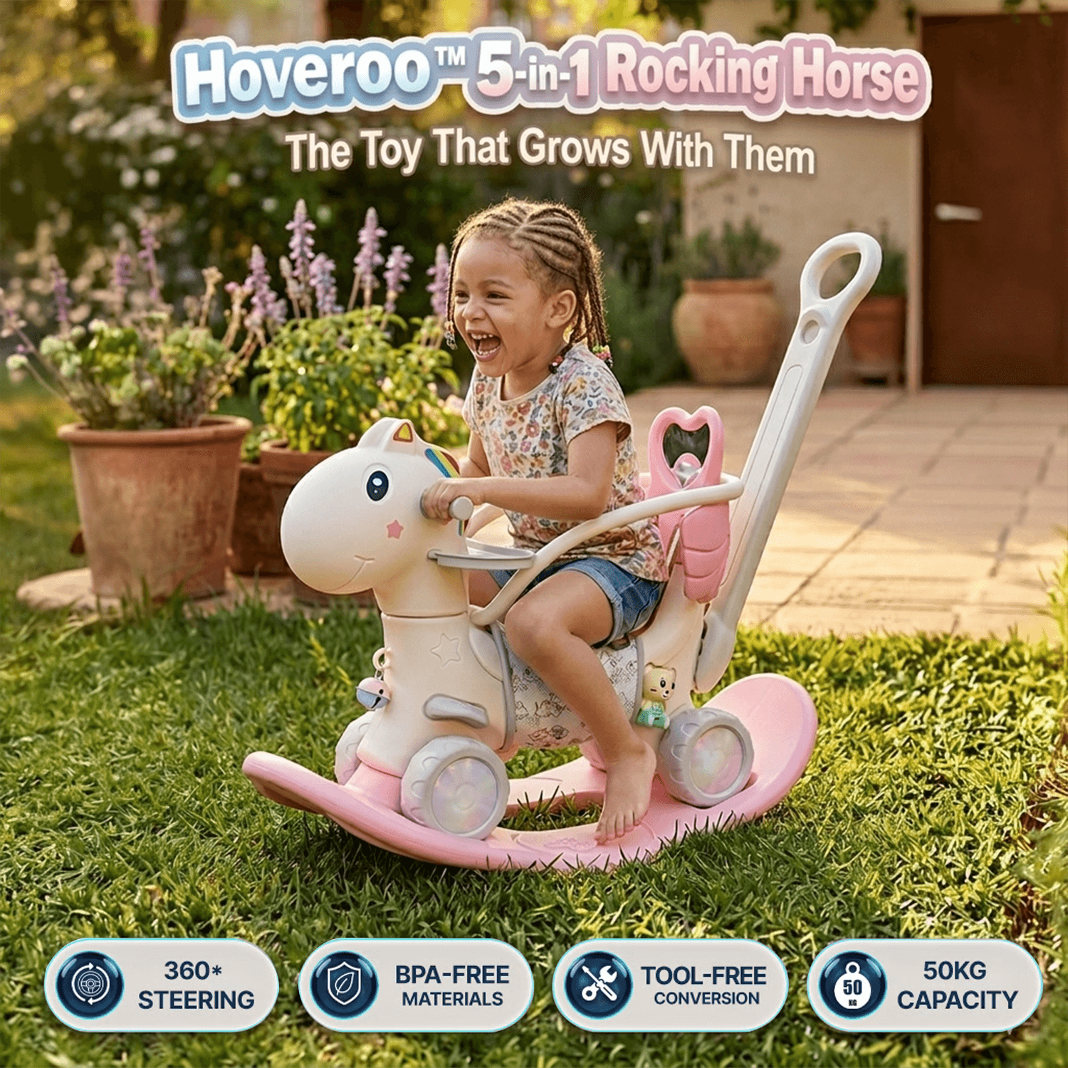 5 in 1 Rocking Horse for Toddlers 1 - 5 Years