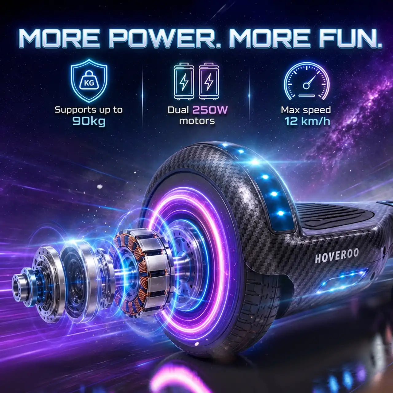 2026 Upgraded Hoverboard for Kids - All Terrain Self Balancing Scooter - UL 2272 Certified - Built In Bluetooth Speaker - Long Lasting Battery