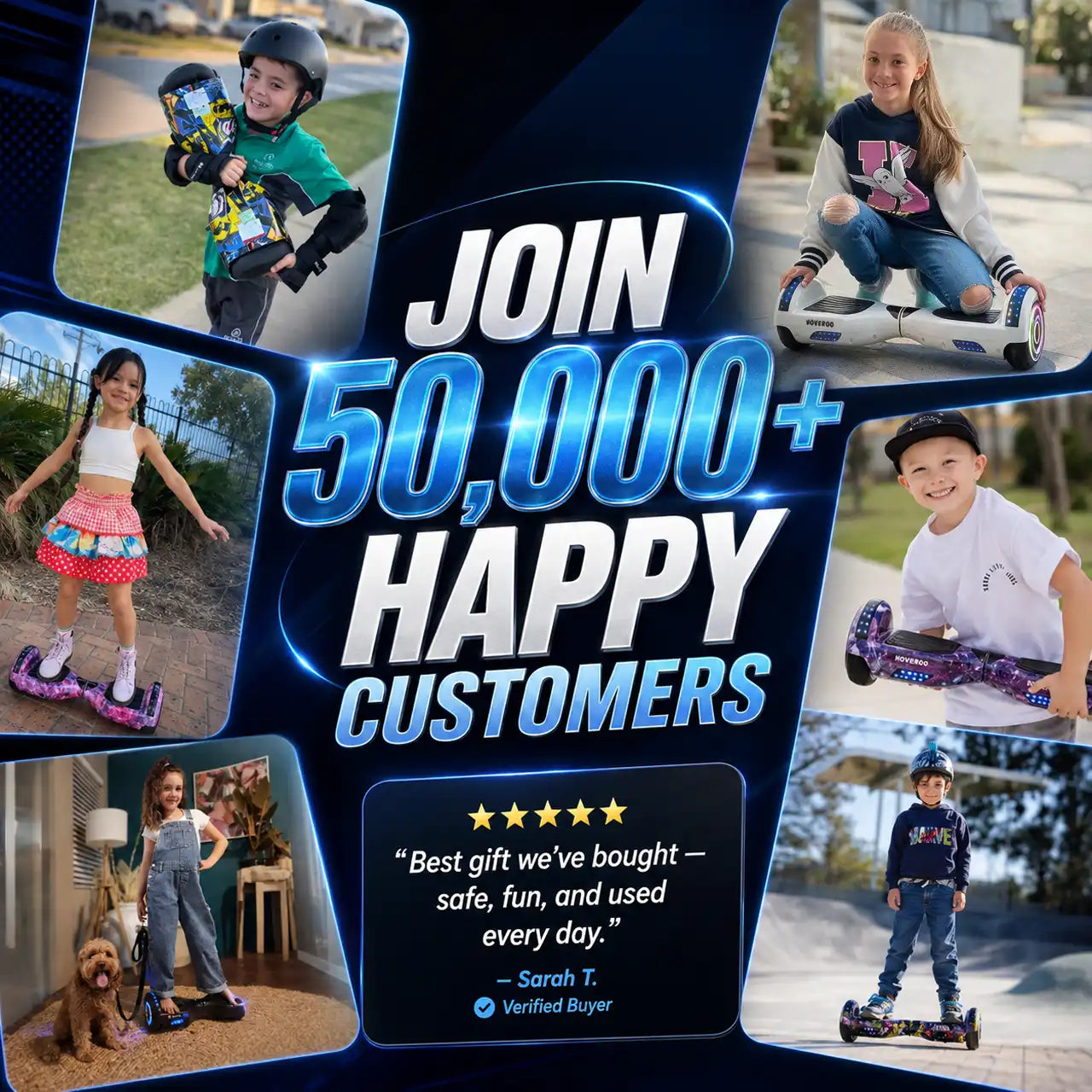 2026 Upgraded Hoverboard for Kids - All Terrain Self Balancing Scooter - UL 2272 Certified - Built In Bluetooth Speaker - Long Lasting Battery