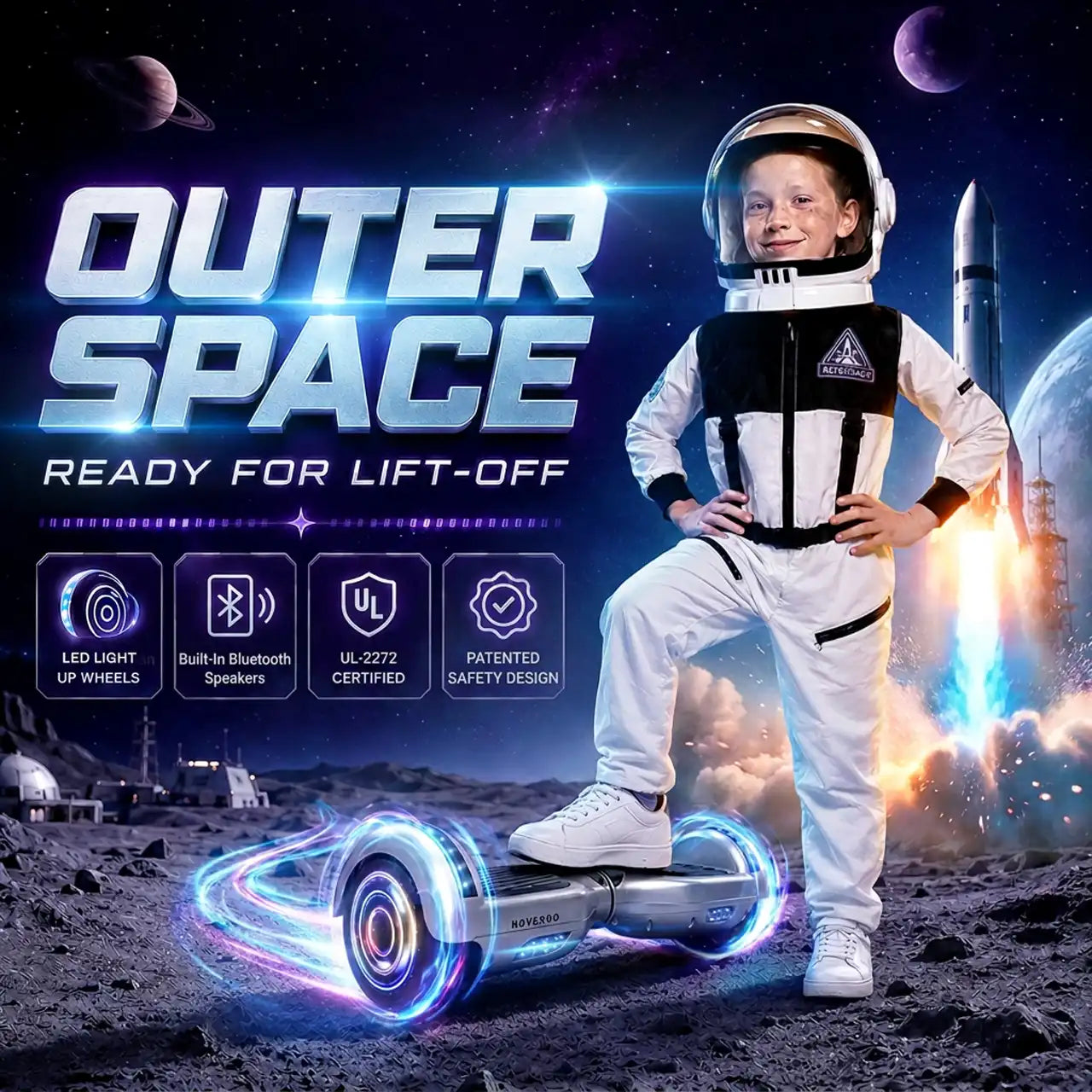 2026 Upgraded Hoverboard for Kids - All Terrain Self Balancing Scooter - UL 2272 Certified - Built In Bluetooth Speaker - Long Lasting Battery