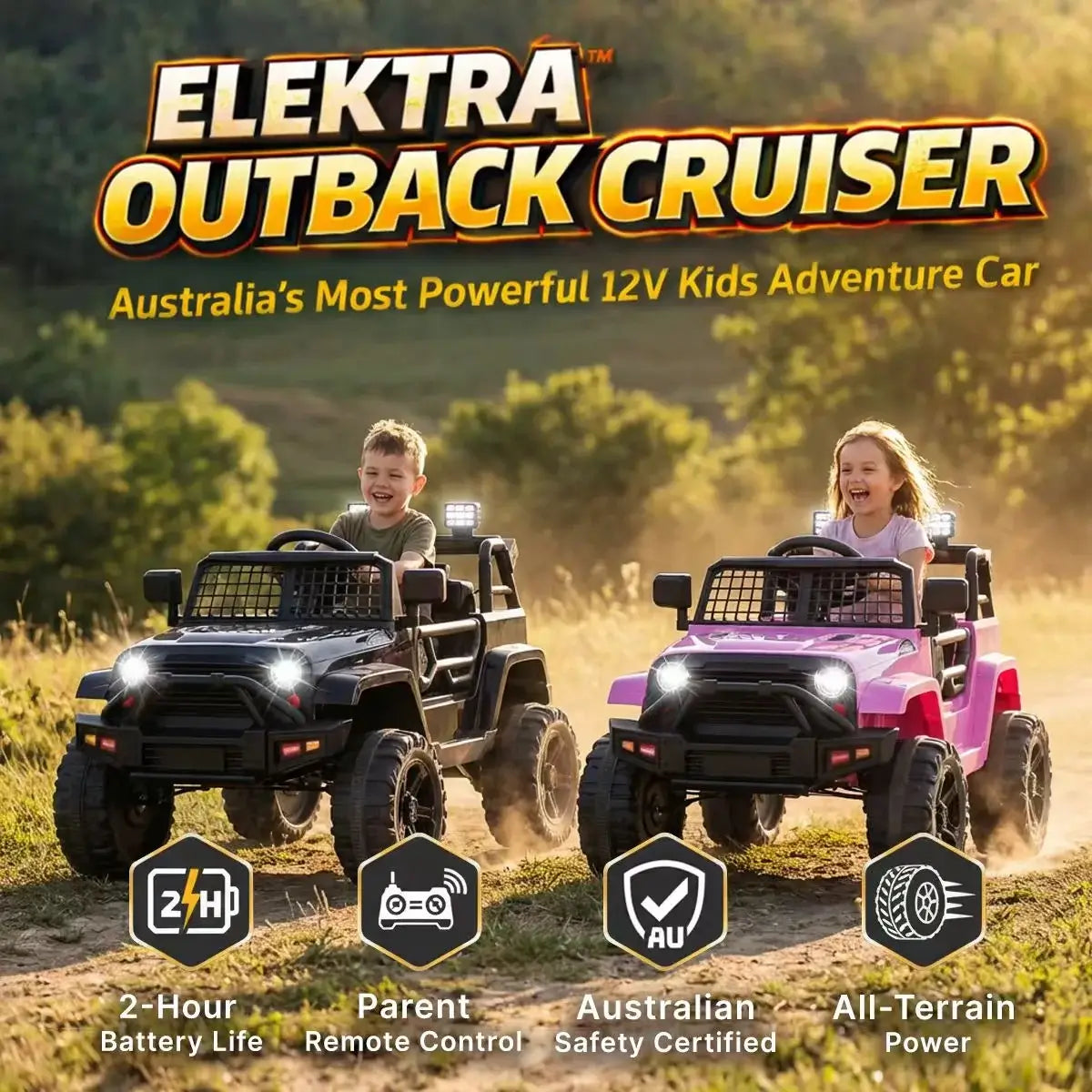 Elektra Outback Cruiser - Battery-Powered Kids Car Ride On