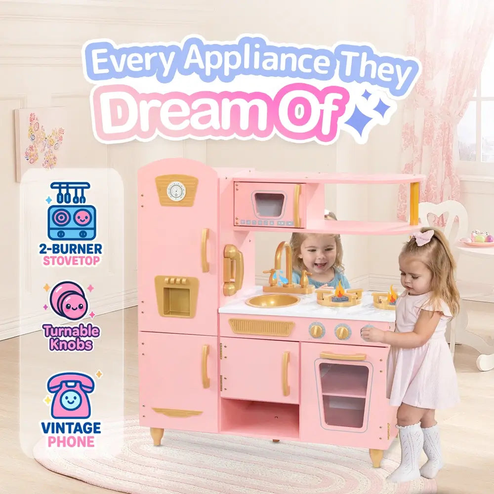 Vintage Wooden Play Kitchen