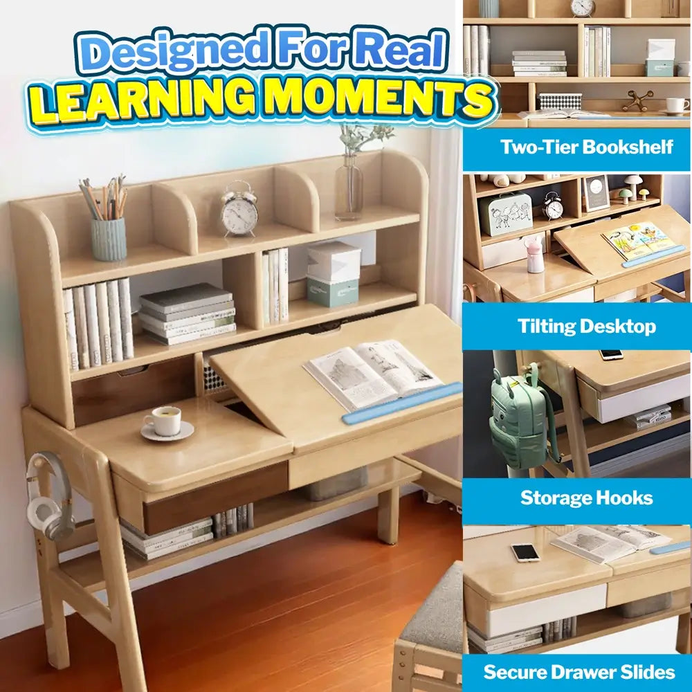 Bellamy Study Desk - Height Adjustable & Tilting Desktop