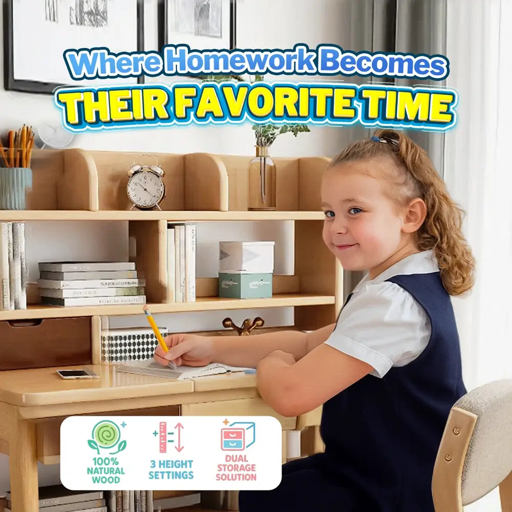 Bellamy Study Desk - Height Adjustable & Tilting Desktop