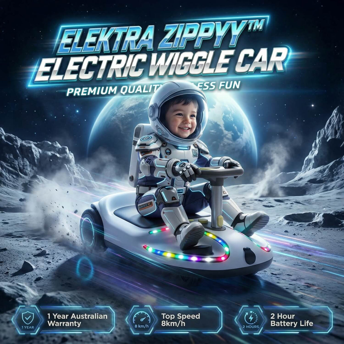 Elektra Zippy - Electric Wiggle Car for Kids 3-10 – Hoveroo