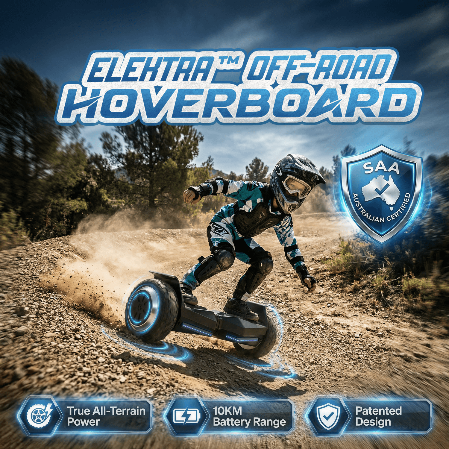 Elektra Off-Road Hoverboard - Built Tough For Outdoor Fun