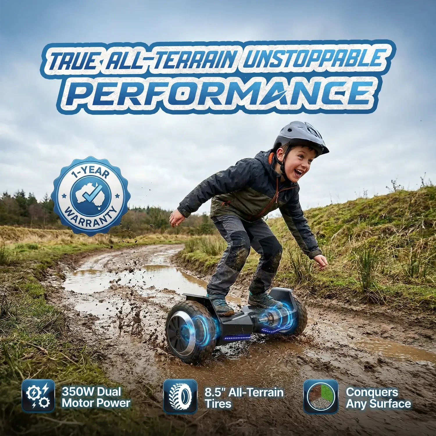 Elektra Off-Road Hoverboard - Built Tough For Outdoor Fun