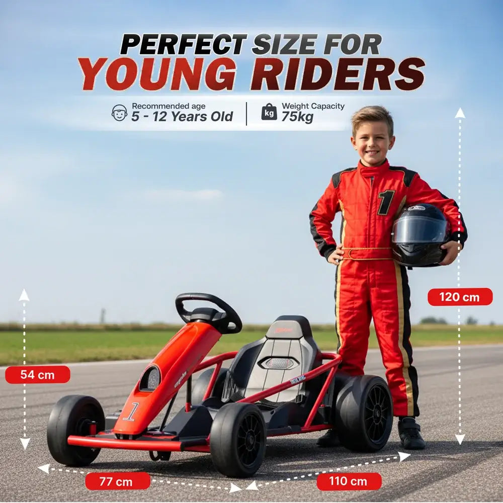 Elektra SpeedDrift - Electric Go Kart for Kids 5-12