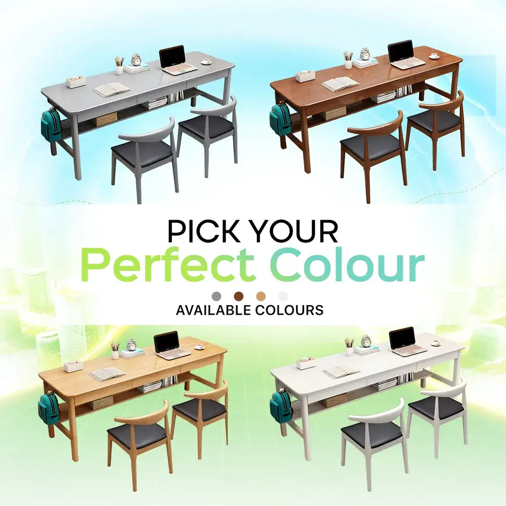 Hadley Solid Wood Study Desk with Drawers