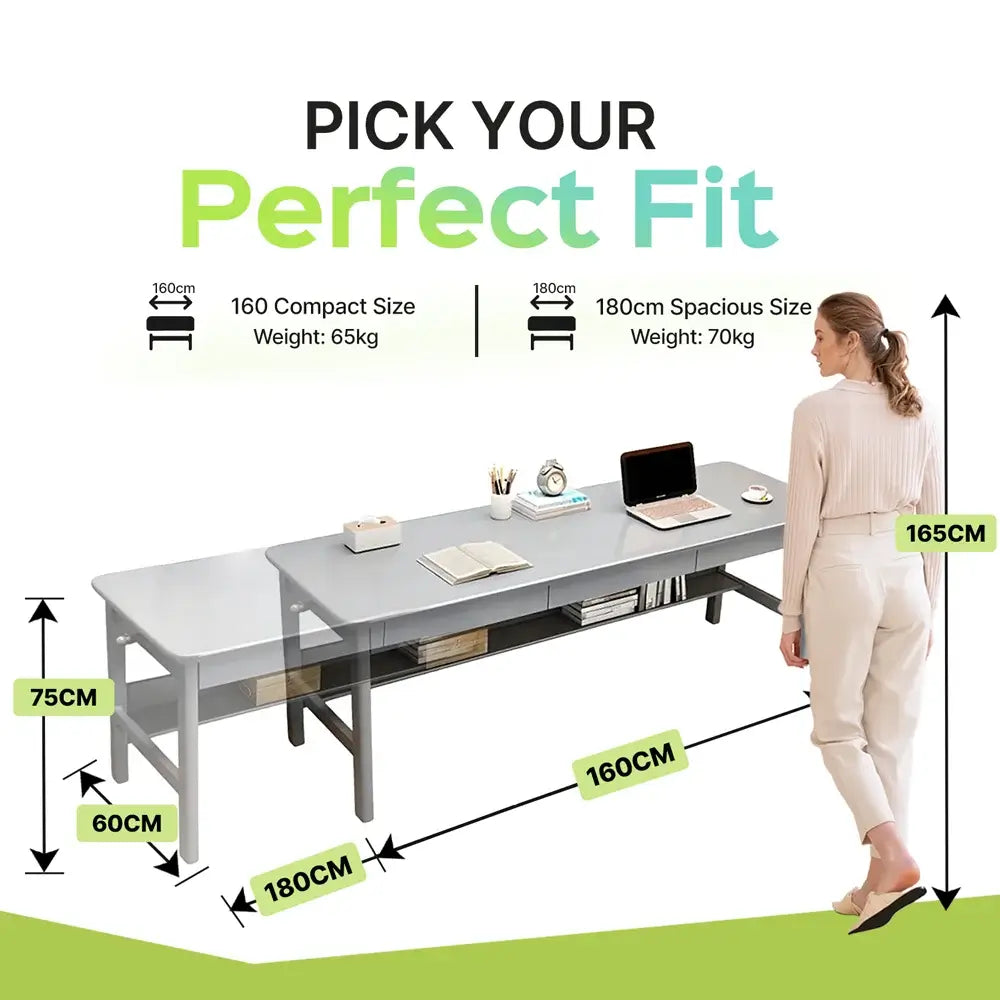 Hadley Solid Wood Study Desk with Drawers
