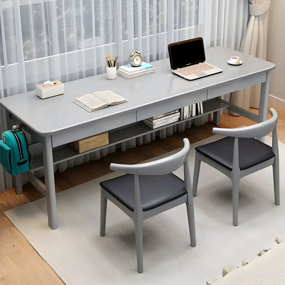 Hadley Solid Wood Study Desk with Drawers