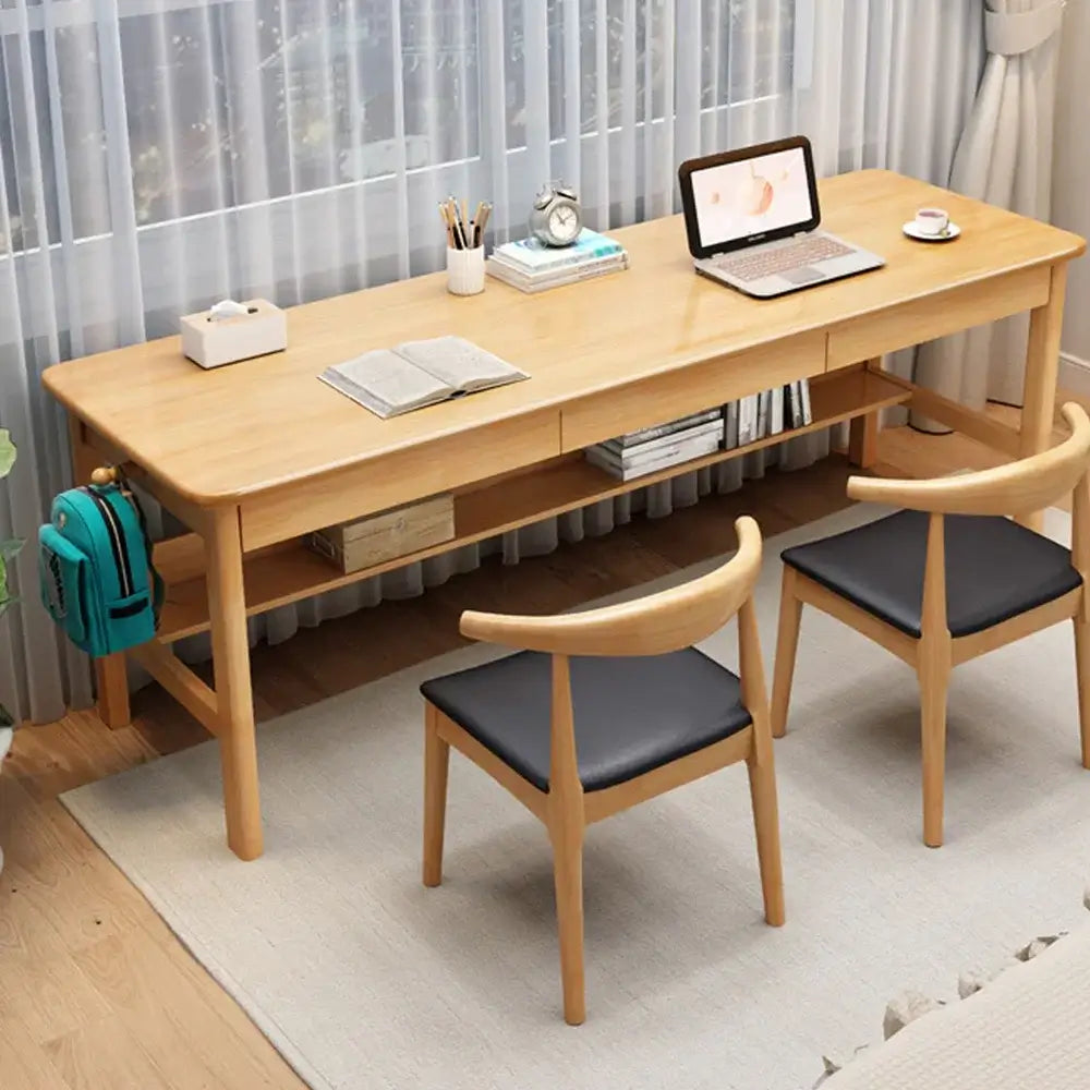 Hadley Solid Wood Study Desk with Drawers