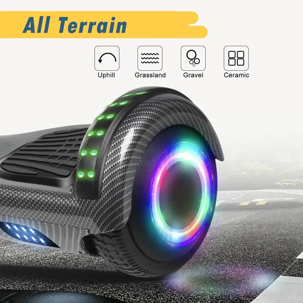 2025 Upgraded Hoverboard for Kids - All Terrain Self Balancing Scooter - UL 2272 Certified - Built In Bluetooth Speaker - Long Lasting Battery