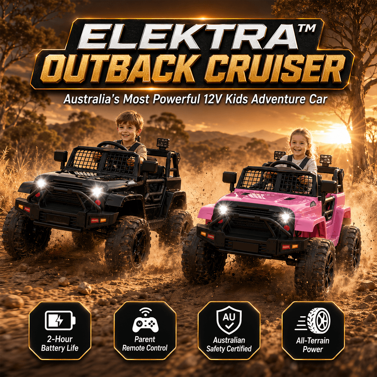 Elektra Outback Cruiser - Battery-Powered Kids Car Ride On